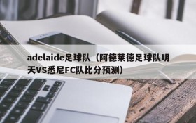 adelaide足球队(阿德莱德足球队明天VS悉尼FC队比分预测)