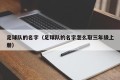 足球队的名字（足球队的名字怎么取三年级上册）