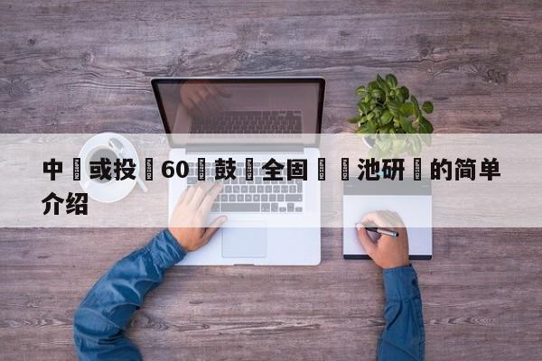 中國或投約60億鼓勵全固態電池研髮的簡單介紹